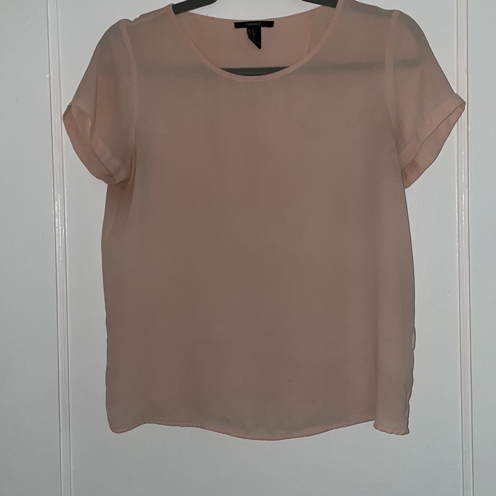 Pink open back blouse